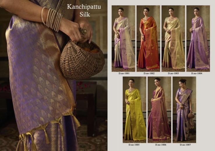 KANCHIPATTU SILK by SHREE SHYAM FASHION fancy designer Kanchivaram Silk fabric saree wholesale with Fancy latkan